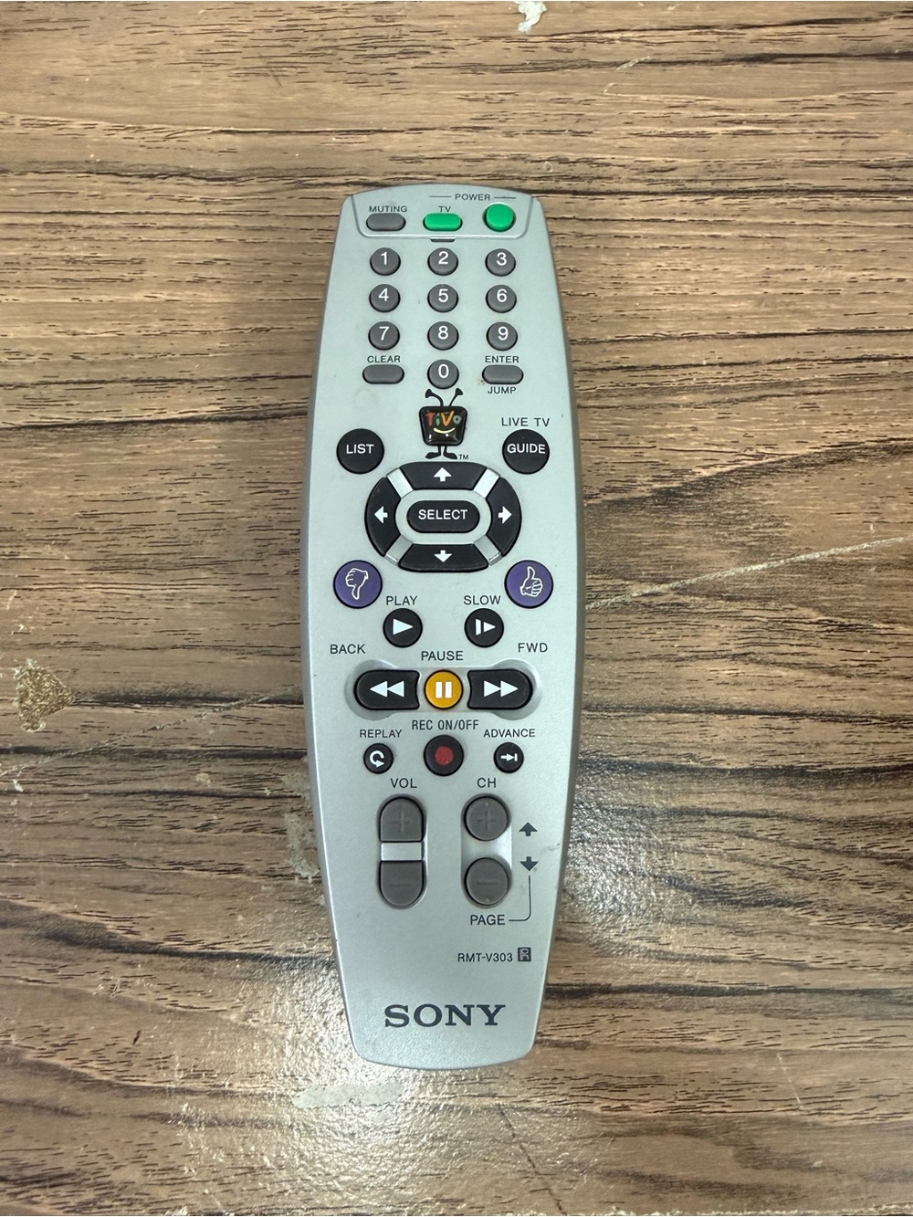 Sony RMT-V303 TiVo TV Remote Control ARX-5100 SVR-2000 SVR-3000. Tested.